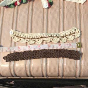 🏵2 Handmade crocheted bracelets in brown and cream cotton thread